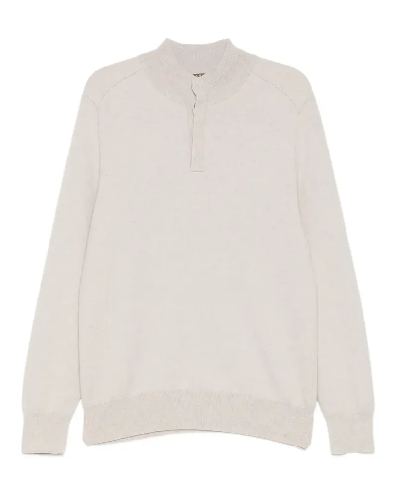 N.Peal Pullover mit kurzer Knopfleiste - Grau Grau