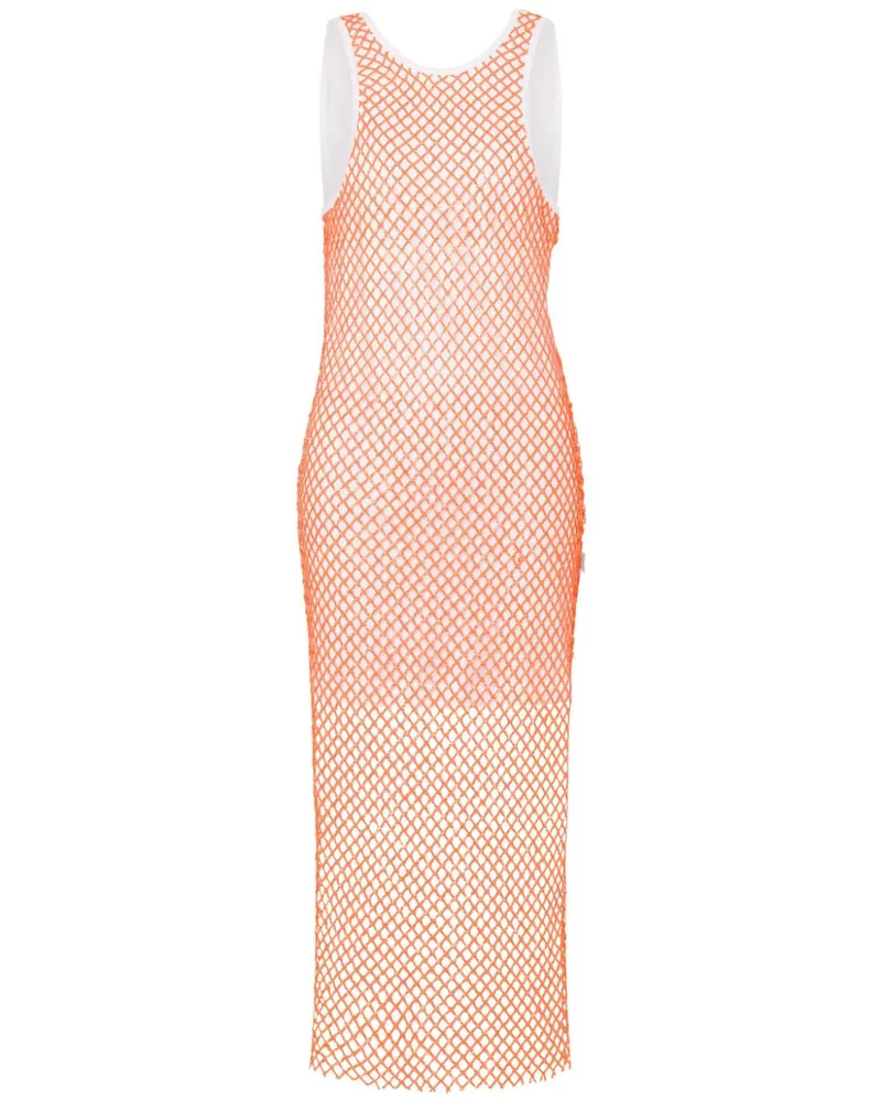 Moschino Midikleid aus Mesh - Orange Orange