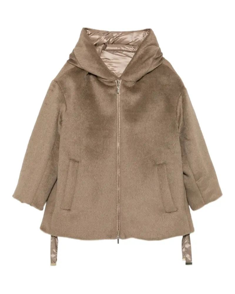 Max Mara Kapuzenmantel mit Reißverschluss - Nude Nude