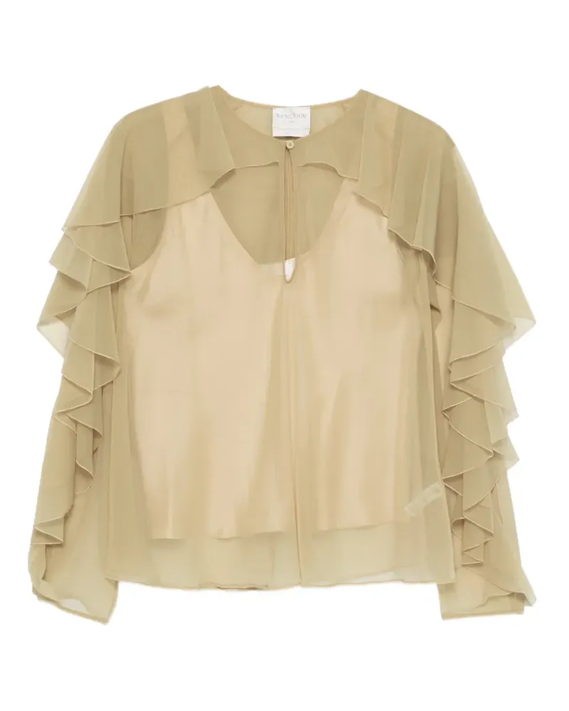 forte_forte layered-design blouse - Grün Grün