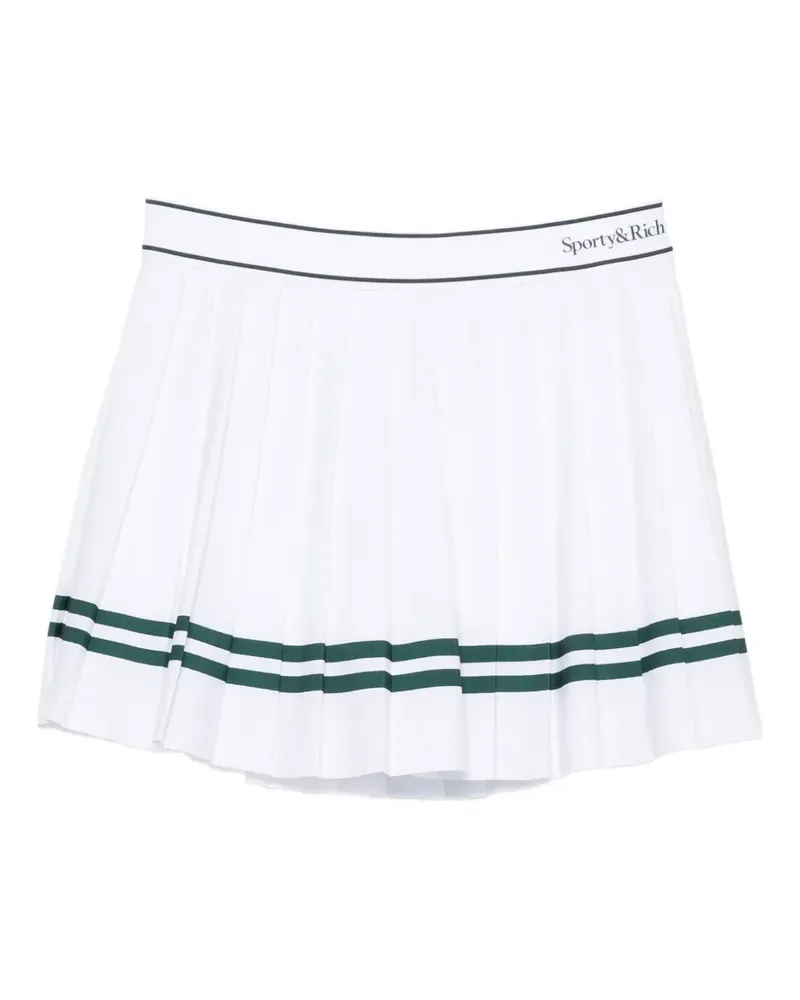 SPORTY & RICH Serif logo pleated mini skorts - Weiß Weiß