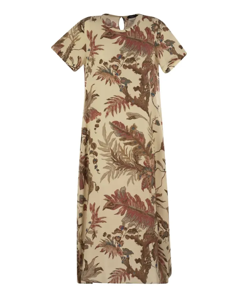 Max Mara T-Shirtkleid mit Blumenprint - Nude Nude