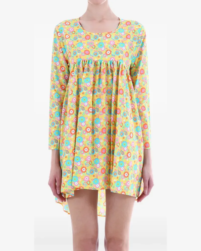 Jeremy Scott Minikleid mit Blumen-Print - Gelb Gelb