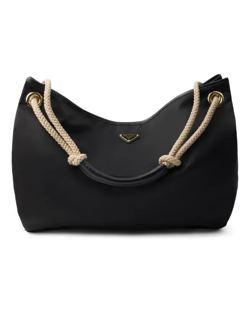 Prada Große Mariner Schultertasche - Schwarz Schwarz