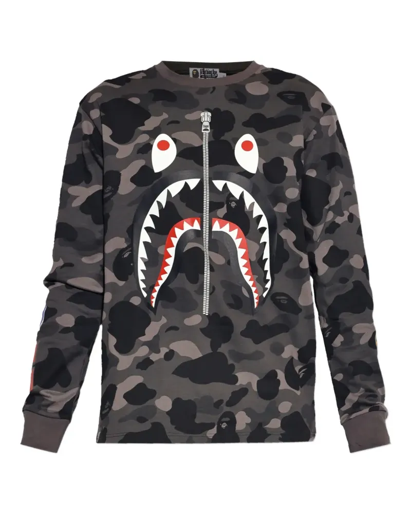 BAPE T-Shirt mit Camouflage-Print - Schwarz Schwarz