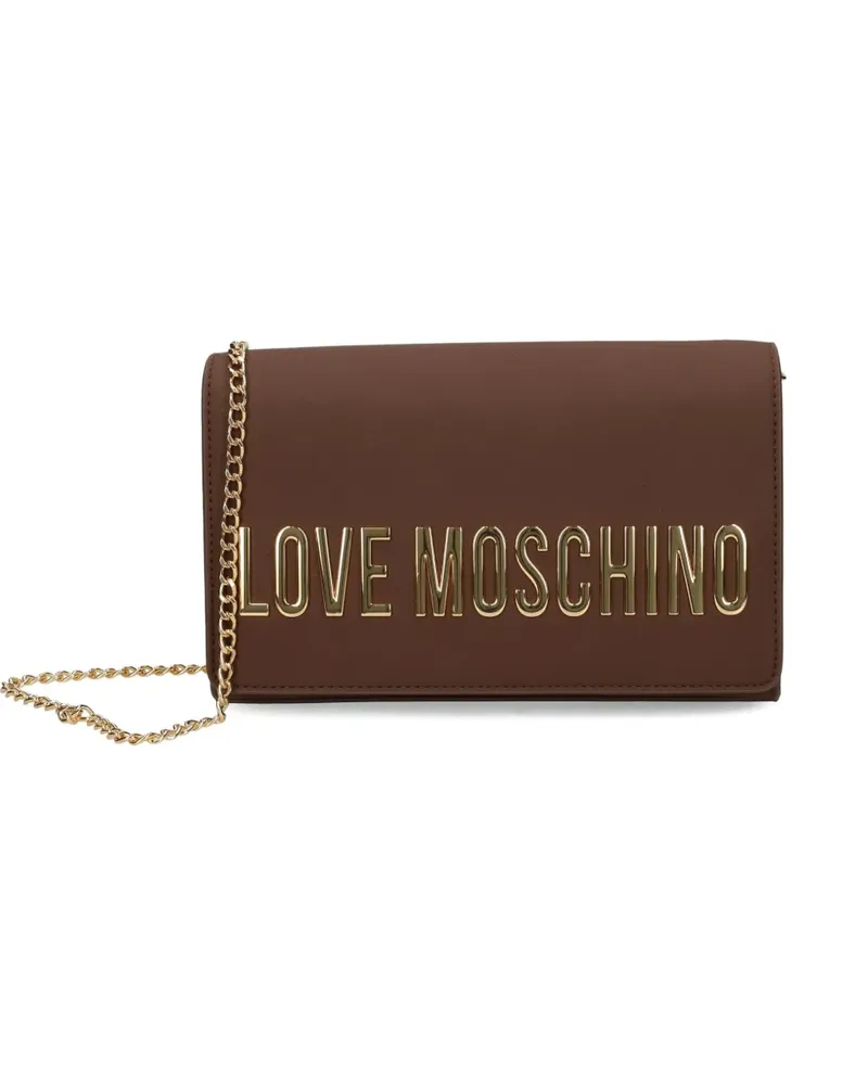 Moschino Umhängetasche mit Logo-Schild - Braun Braun