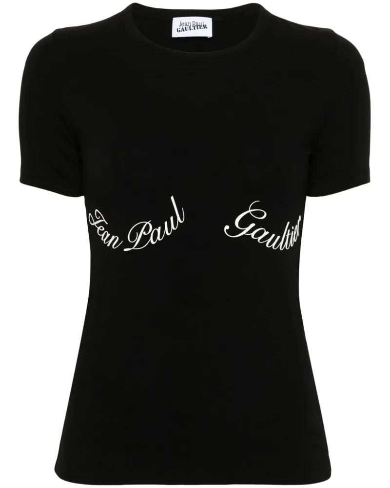 Jean Paul Gaultier T-Shirt mit Logo Schwarz