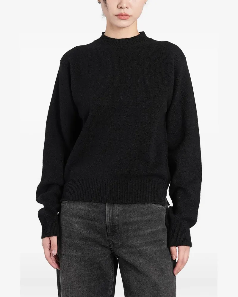 Haikure ribbed-trim side-slit sweater - Schwarz Schwarz
