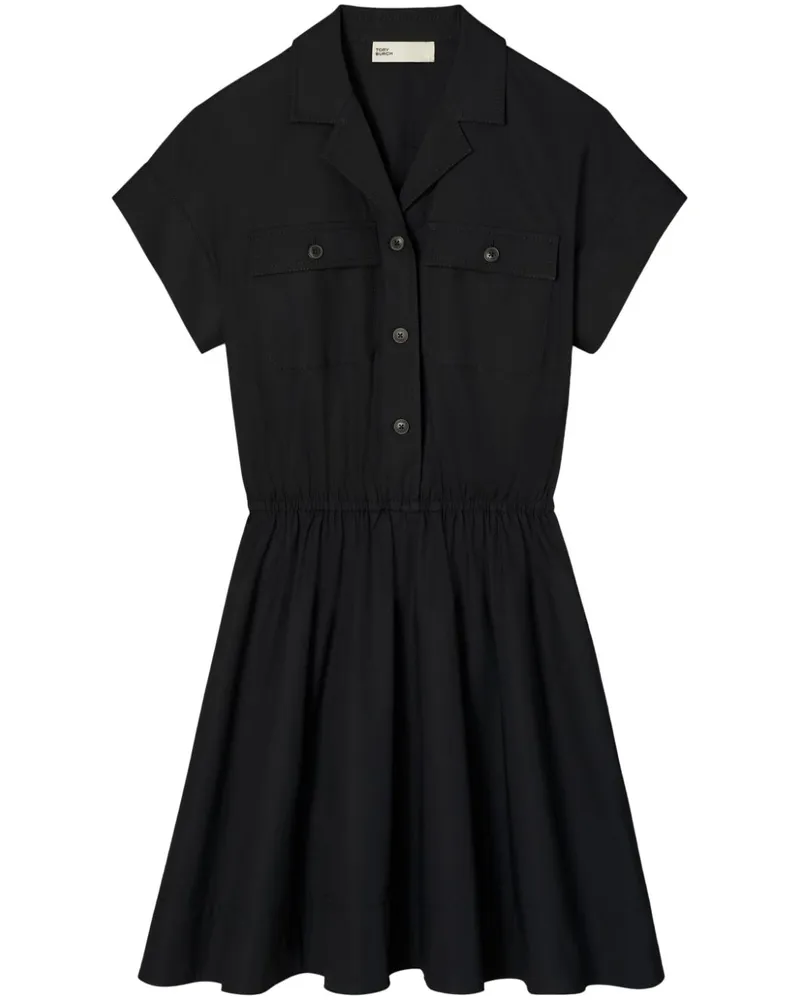 Tory Burch Popeline-Hemdkleid mit Gürtel - Schwarz Schwarz