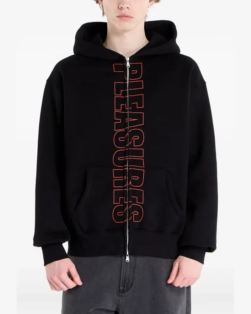 PLEASURES Hoodie mit Reißverschluss - Schwarz Schwarz