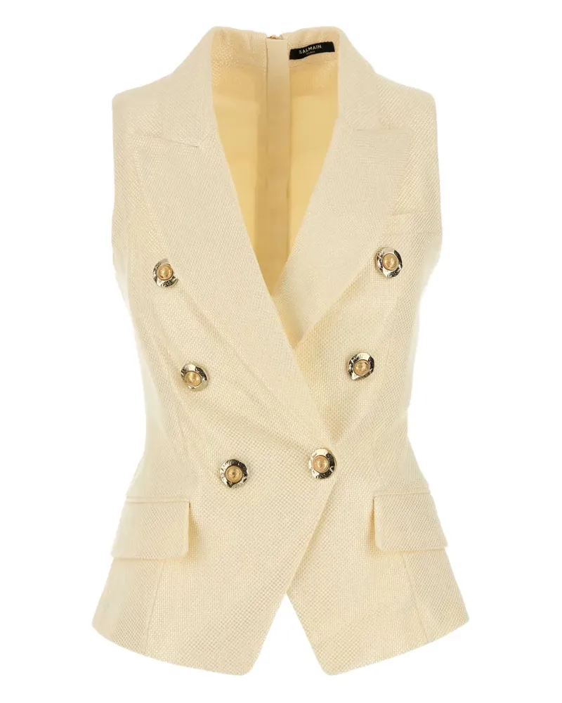 Balmain Doppelreihige Weste - Nude Nude