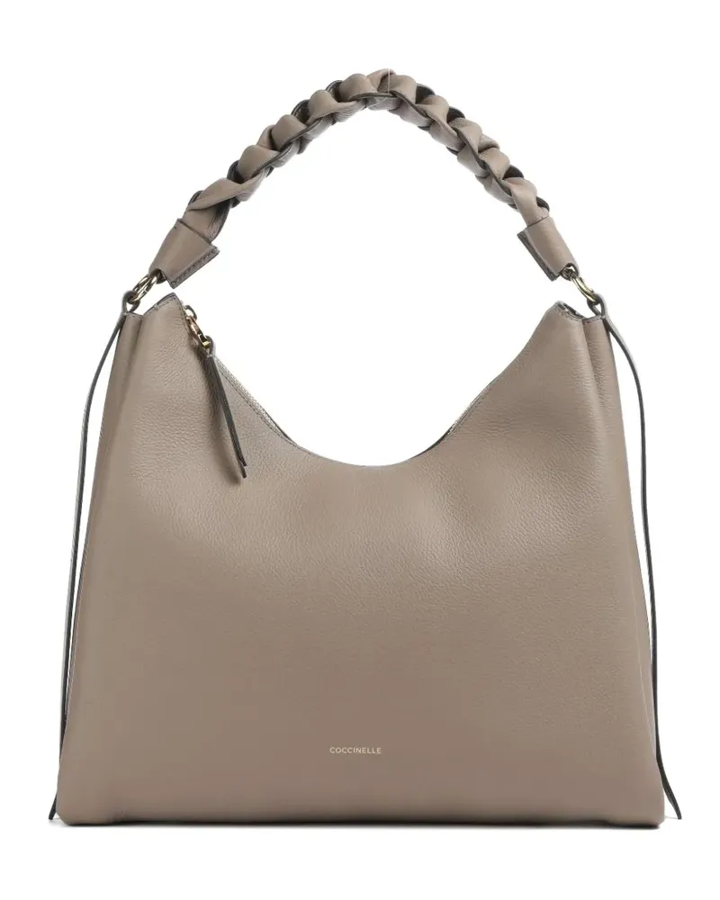 Coccinelle Mittelgroße Boheme Schultertasche mit Flechtriemen - Braun Braun
