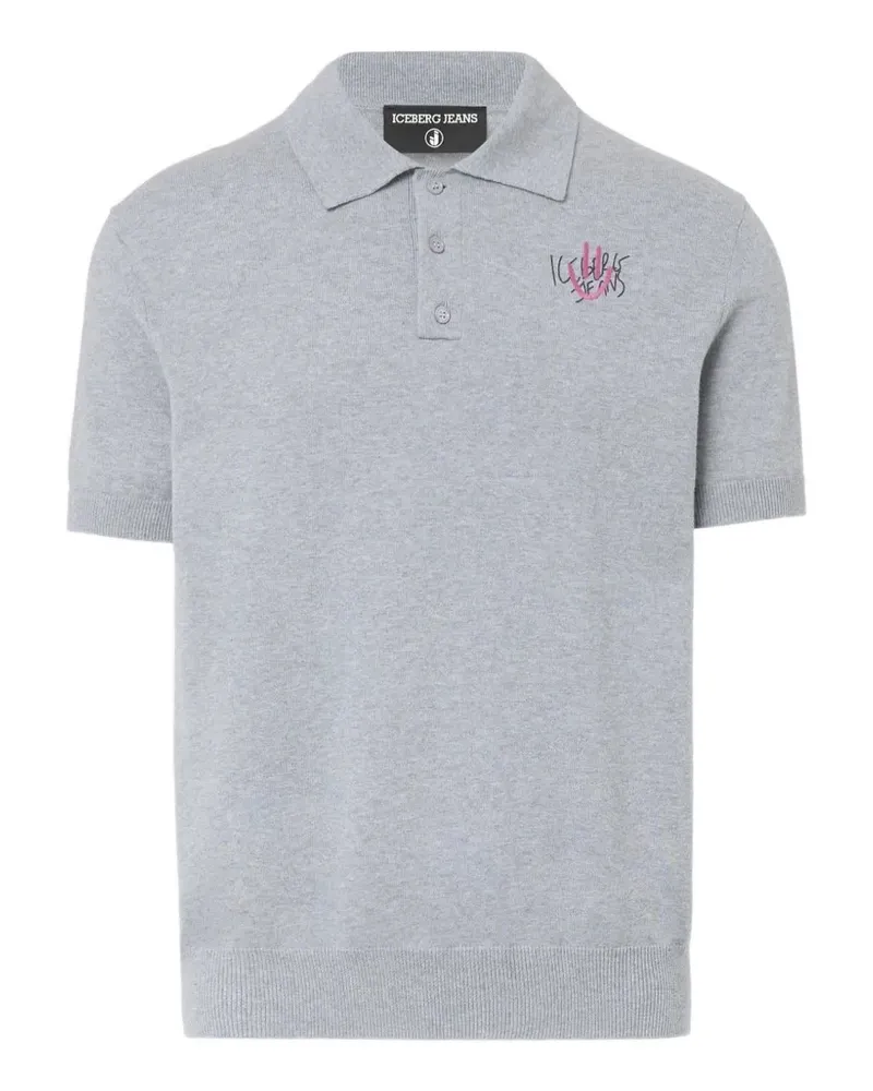 Iceberg logo-embroidered polo shirt - Grau Grau