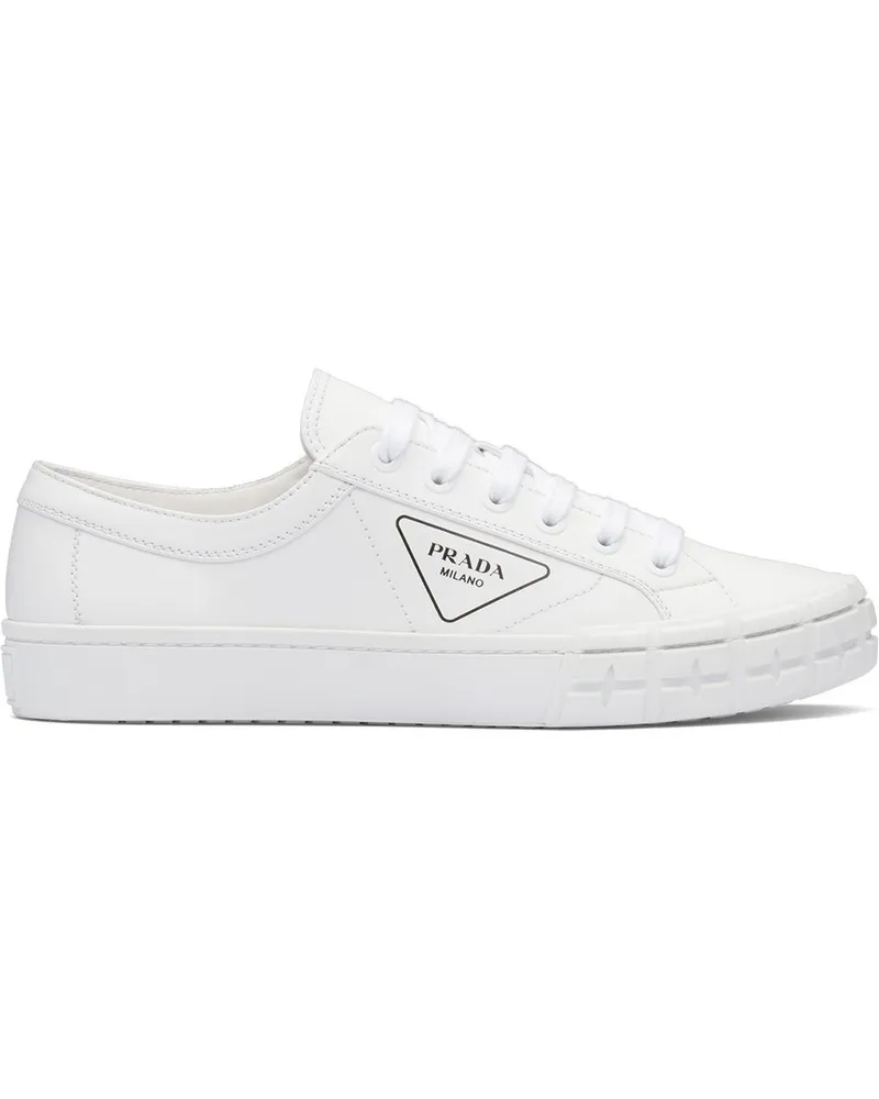 Prada Sneakers mir Logo-Print - Weiß Weiß
