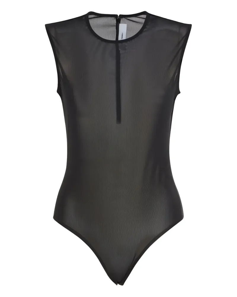 Alex Perry Semi-transparenter Body - Schwarz Schwarz