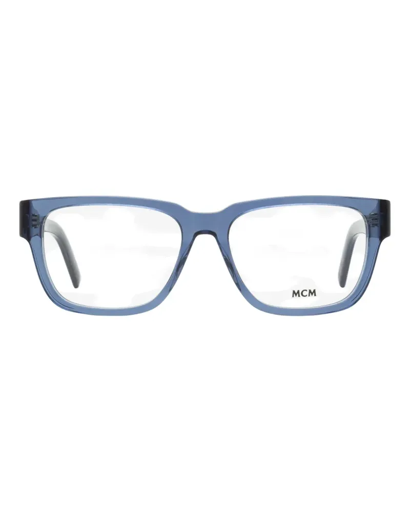 MCM Visetos-monogram rectangular-frame glasses - Blau Blau