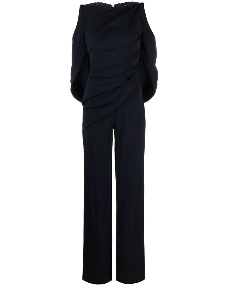 Talbot Runhof Schulterfreier Jumpsuit Blau