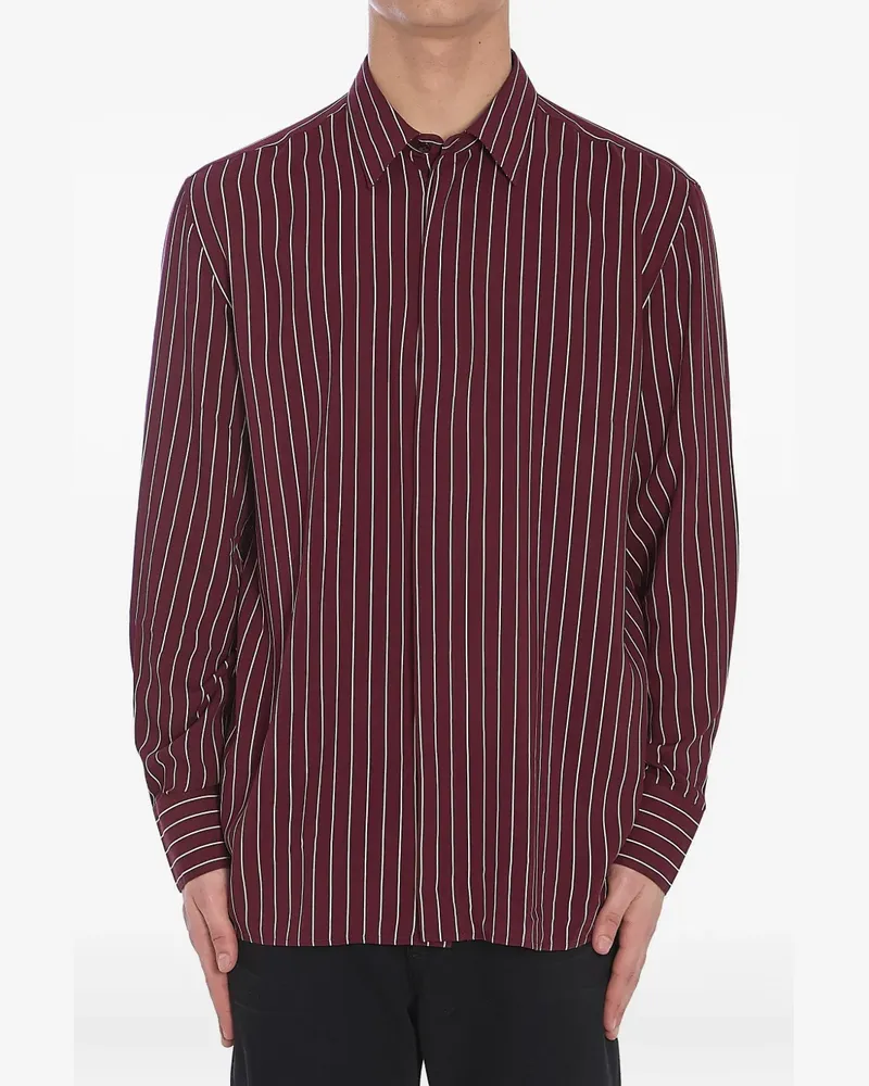 Saint Laurent Gestreiftes Hemd - Rot Rot