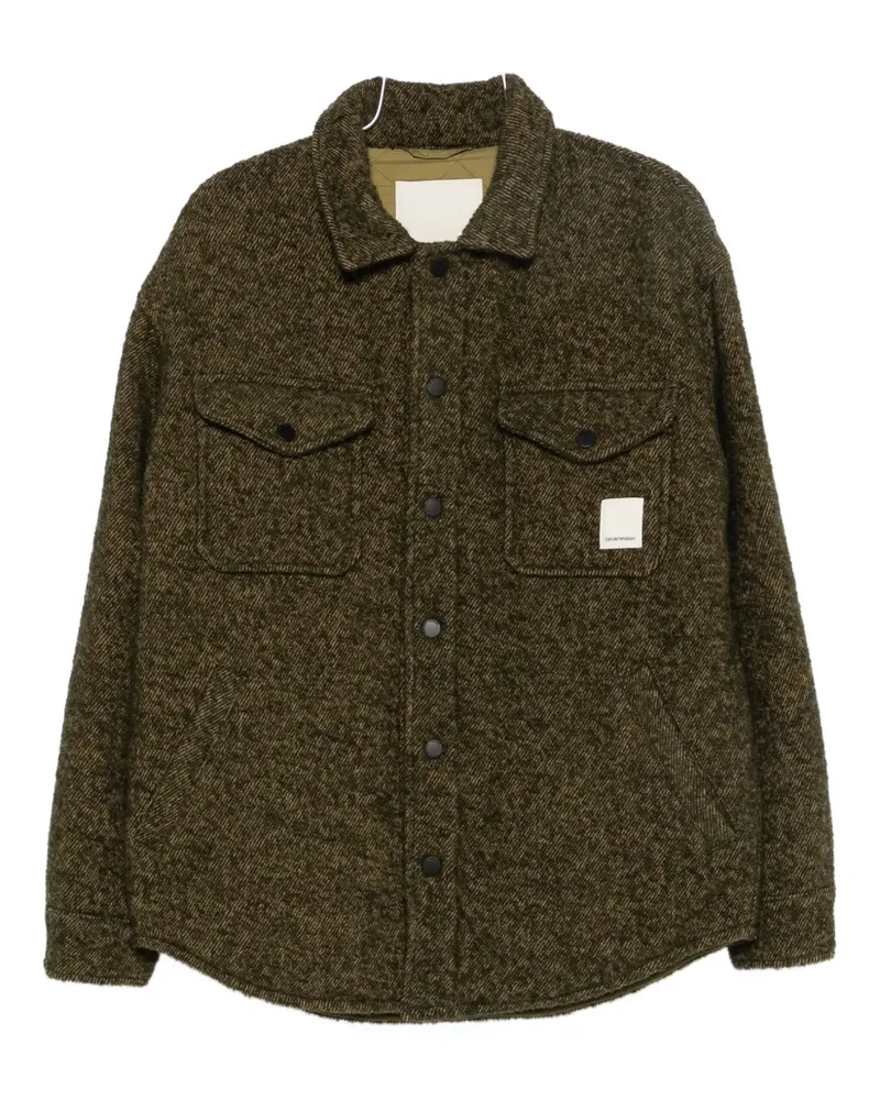 Emporio Armani logo-patch shirt jacket - Grün Grün