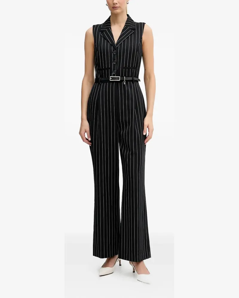 DKNY Gemusterter Jumpsuit - Schwarz Schwarz