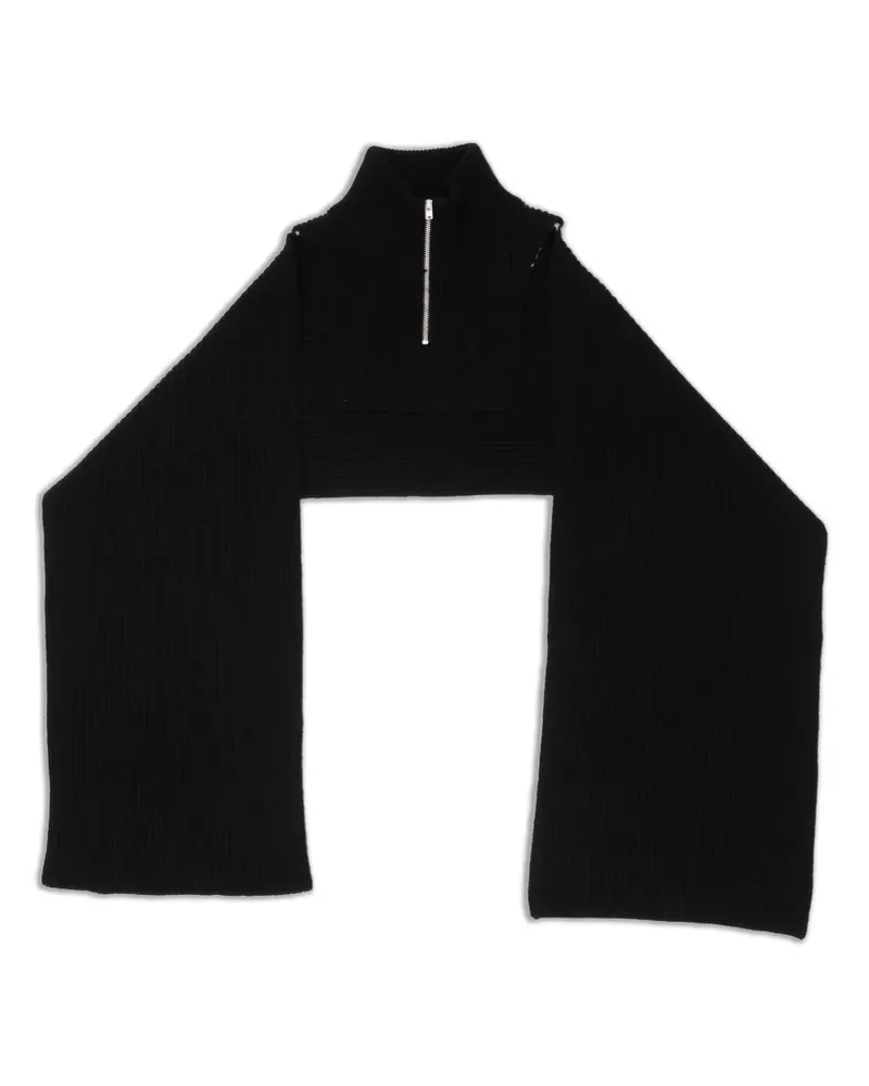 Maison Margiela Gerippter Schal mit Reißverschluss - Schwarz Schwarz