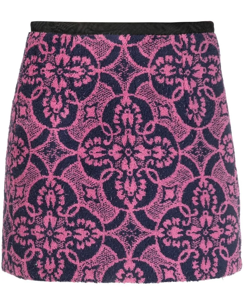 Marine Serre Minirock mit Jacquardmuster - Rosa Rosa