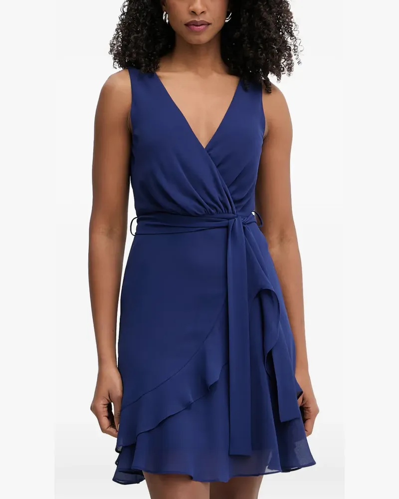 Morgan Rosval ruffled wrap-style mini dress - Blau Blau