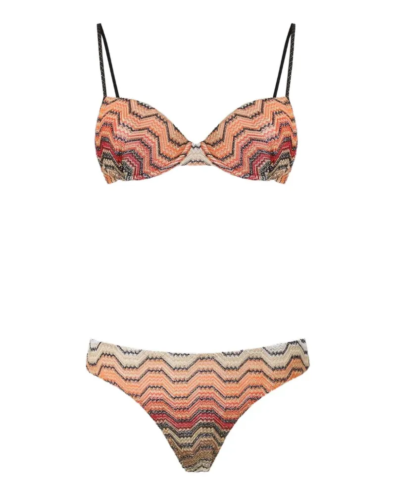 Missoni bikini balconette in viscose lamé - Orange Orange