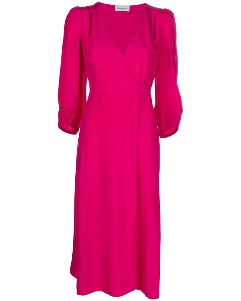 P.A.R.O.S.H. P.A.R.O H. Midikleid in Wickeloptik - Rosa Rosa