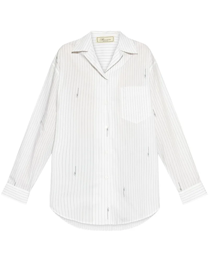 Blumarine Gestreiftes Hemd - Weiß Weiß