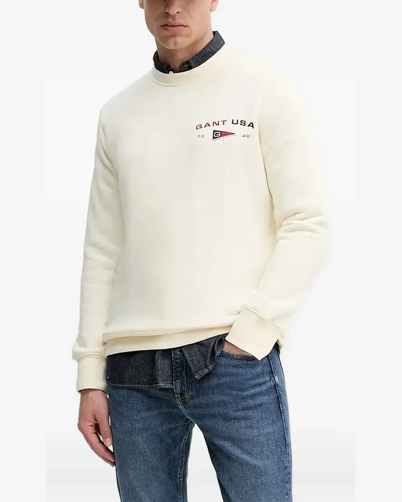 Gant Sweatshirt mit Logo-Stickerei - Nude Nude