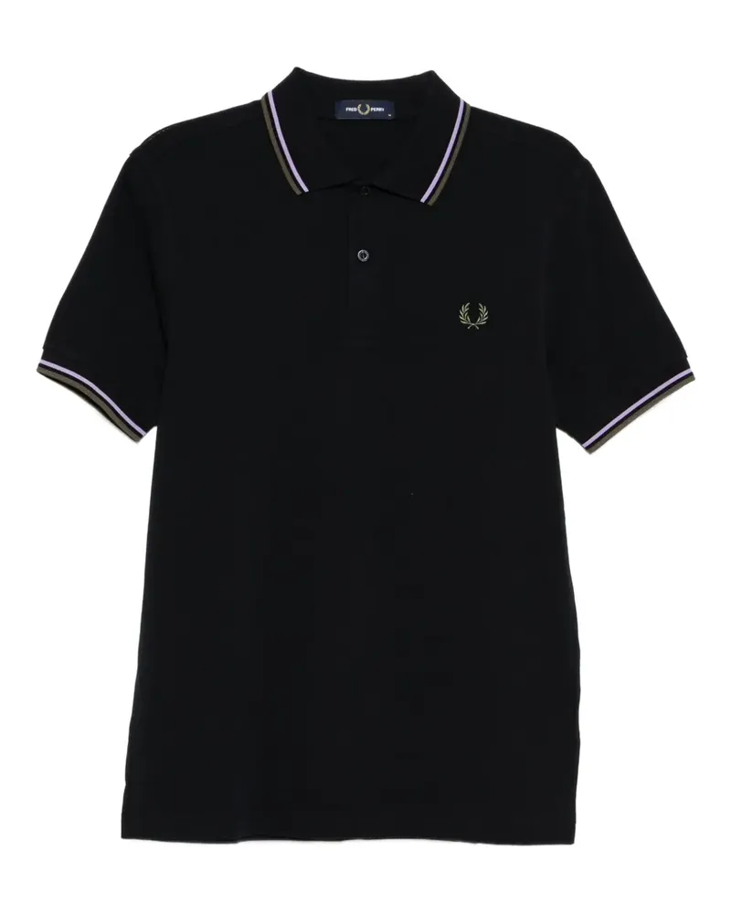 Fred Perry Poloshirt mit Logo-Stickerei - Schwarz Schwarz