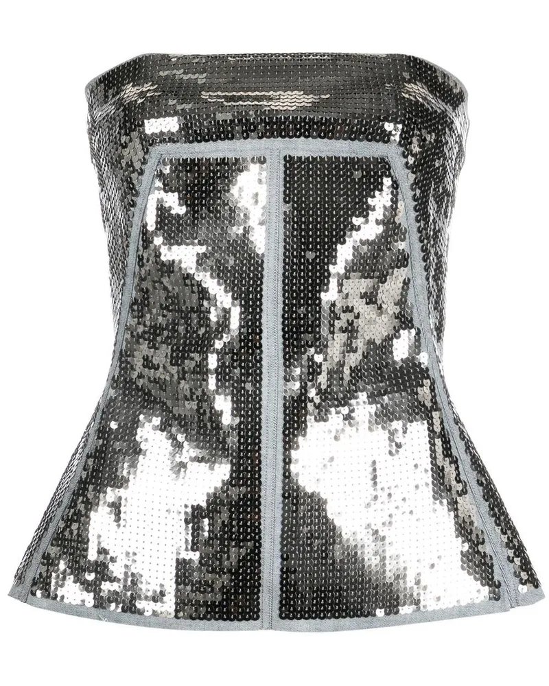 Rick Owens Oberteil mit Pailletten - Silber Silber