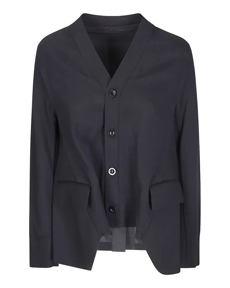Sacai wool-suiting cardigan - Blau Blau