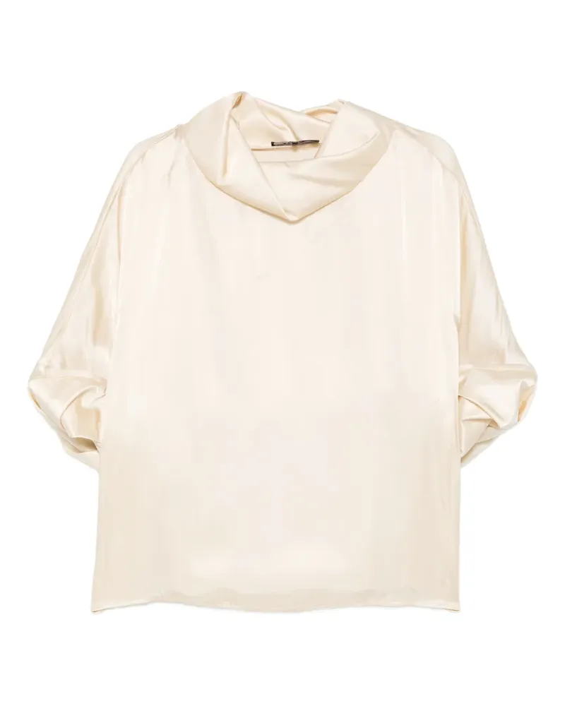 Rochas Top mit Wasserfallkragen - Nude Nude