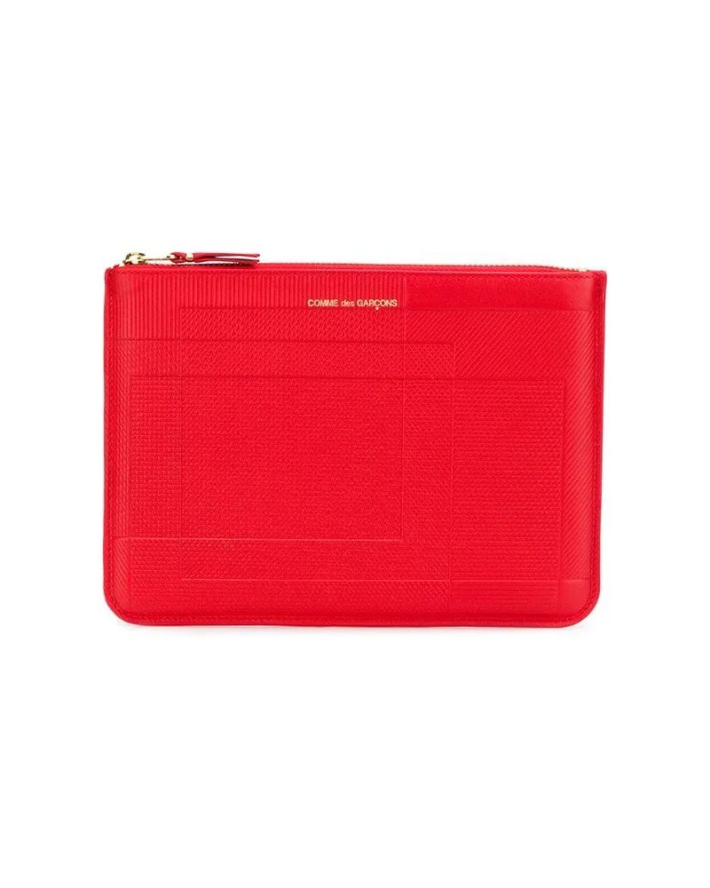 Comme des Garçons Portemonnaie mit Linienmuster - Rot Rot