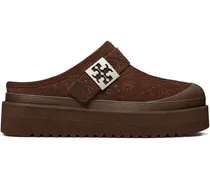 Mellow Plateau-Mules aus Shearling - Braun