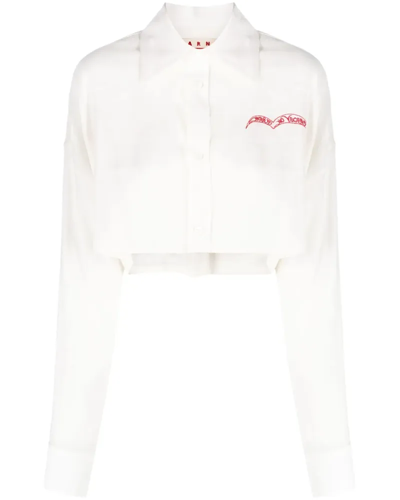 Marni Besticktes Cropped-Hemd - Nude Nude