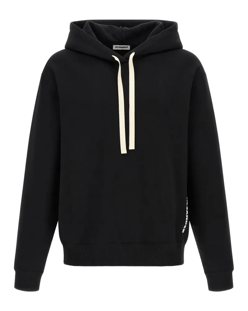 Jil Sander logo-print drawstring hoodie - Schwarz Schwarz