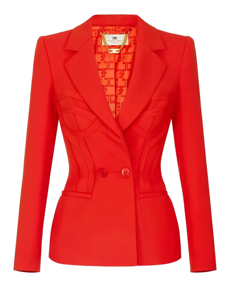 Elisabetta Franchi raw-edge bustier-line jacket - Rot Rot