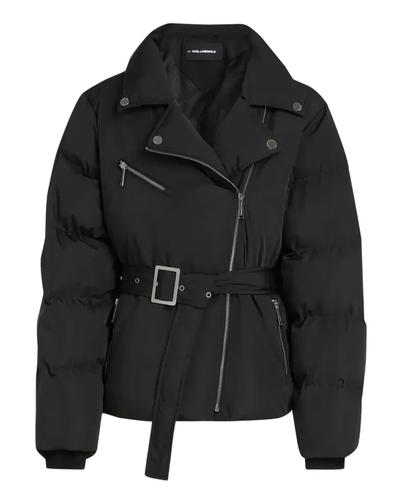 Karl Lagerfeld Bikerjacke mit Gürtel - Schwarz Schwarz