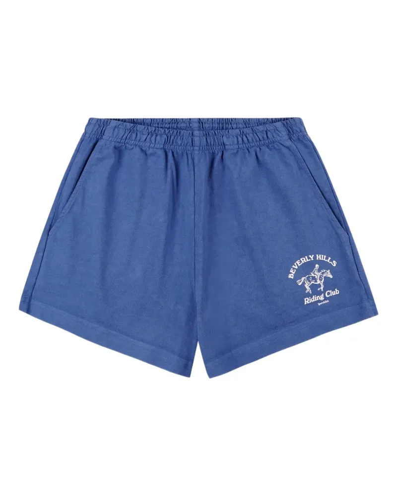 SPORTY & RICH BH Riding Club Shorts mit Kordelzug - Blau Blau