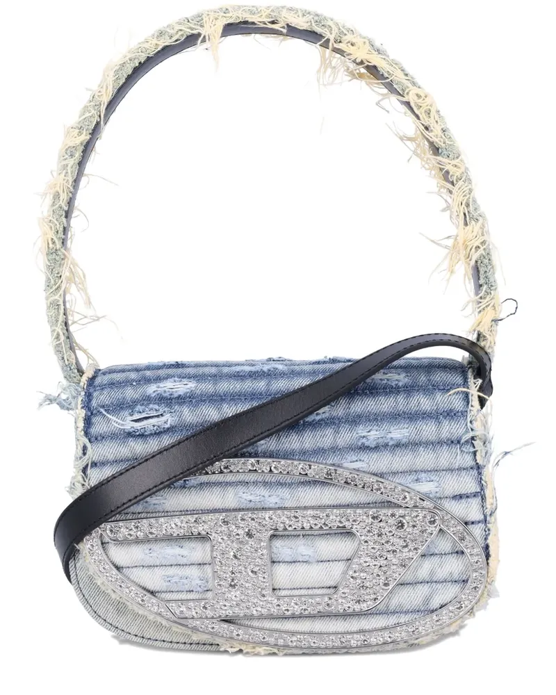 Diesel 1DR Schultertasche mit Kristallen - Blau Blau