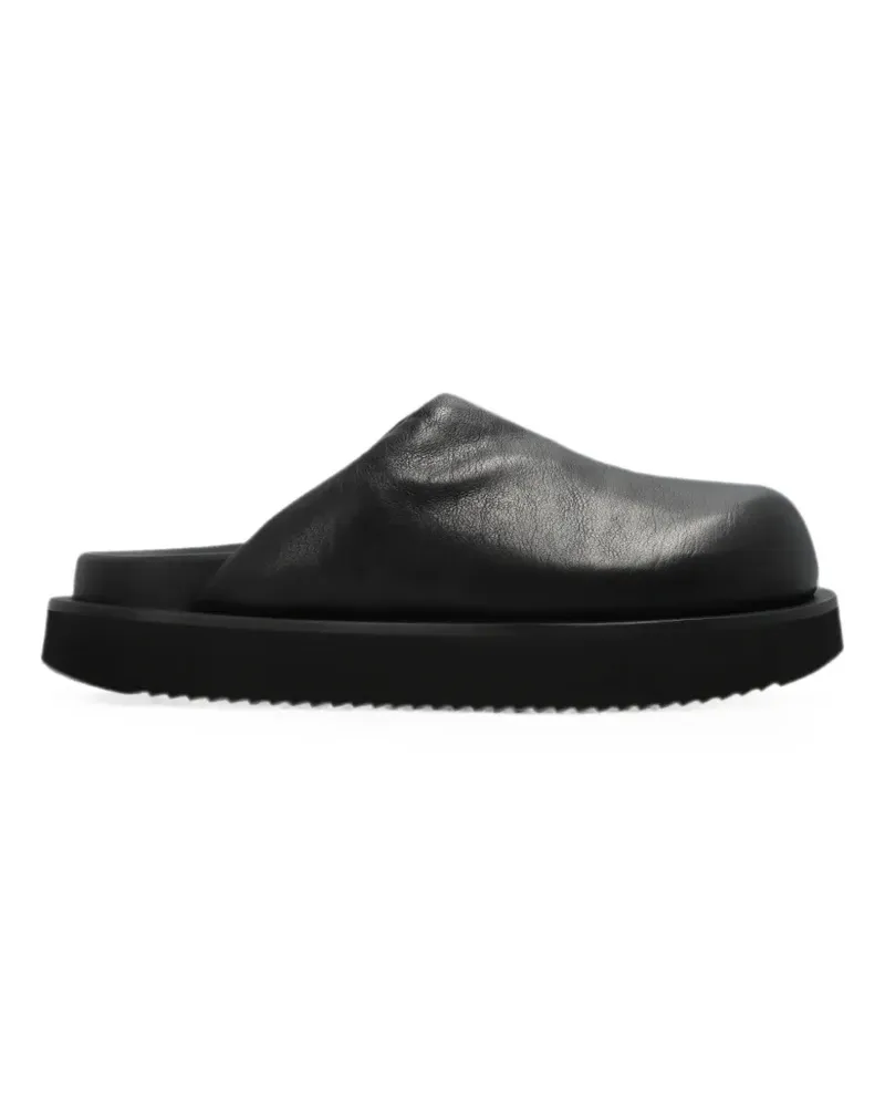 Rick Owens leather flat mules - Schwarz Schwarz