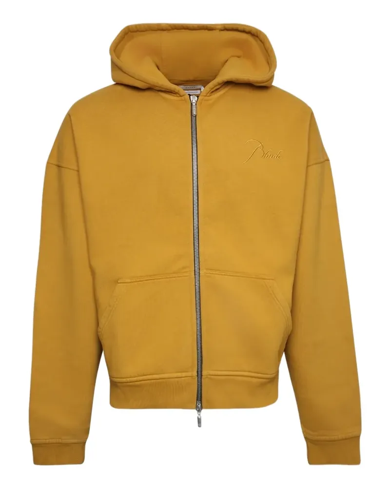 RHUDE logo-embroidered hoodie - Gelb Gelb