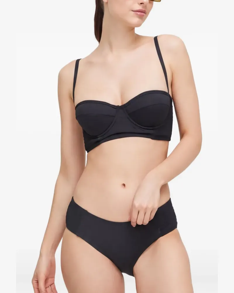 Kate Spade Geraffter Bikini mit Reißverschluss - Schwarz Schwarz