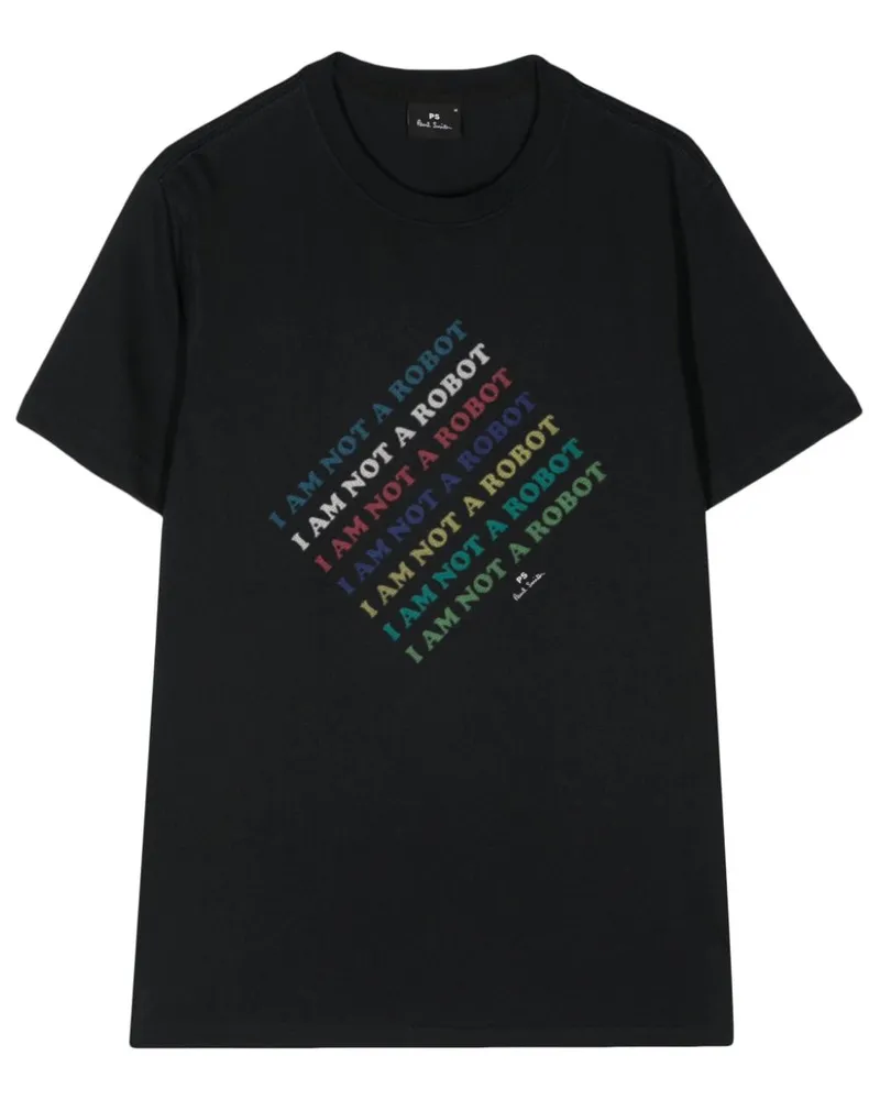 Paul Smith T-Shirt aus Bio-Baumwolle mit Print Schwarz