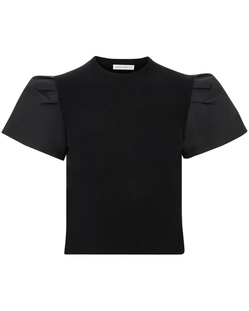 Nina Ricci T-Shirt mit Puffärmeln - Schwarz Schwarz