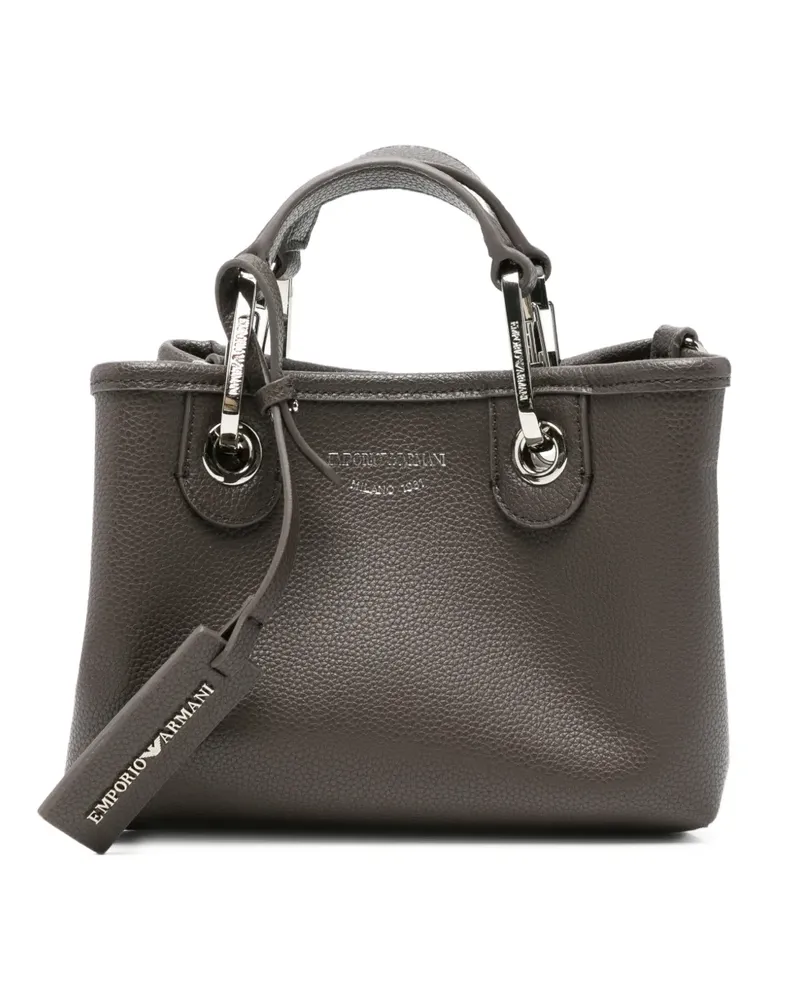 Emporio Armani mini MyEA pebbled-texture tote bag - Grau Grau