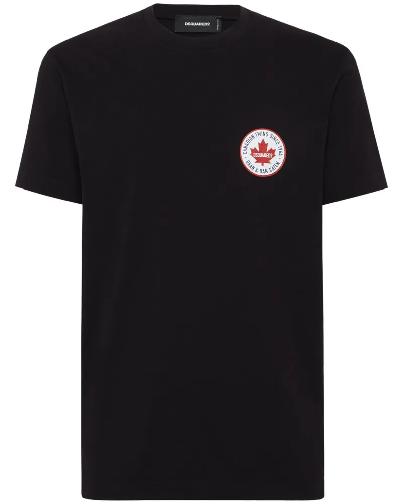 Dsquared2 T-Shirt mit Logo-Patch - Schwarz Schwarz